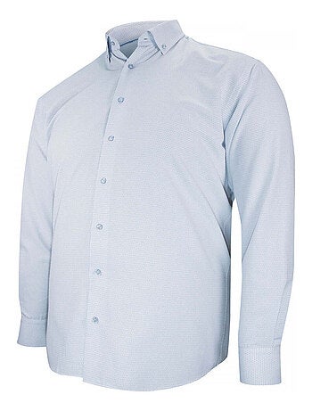Chemise homme grande taille tissu imprimé coupe droite COLLETO Doublissimo Blanc , 47,48 3XL