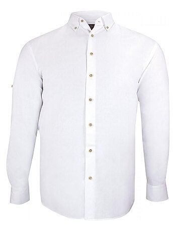 Chemise forte taille tissu lin et coton COTOLINO