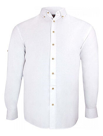 Chemise homme grande taille tissu lin et coton coupe droite COTOLINO Doublissimo Bleu , 47,48 3XL