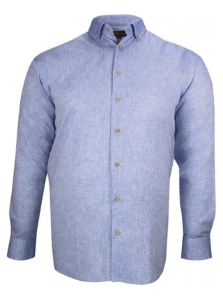 Chemise forte taille tissu lin et coton COTOLINO