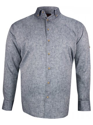 Chemise forte taille tissu lin et coton COTOLINO