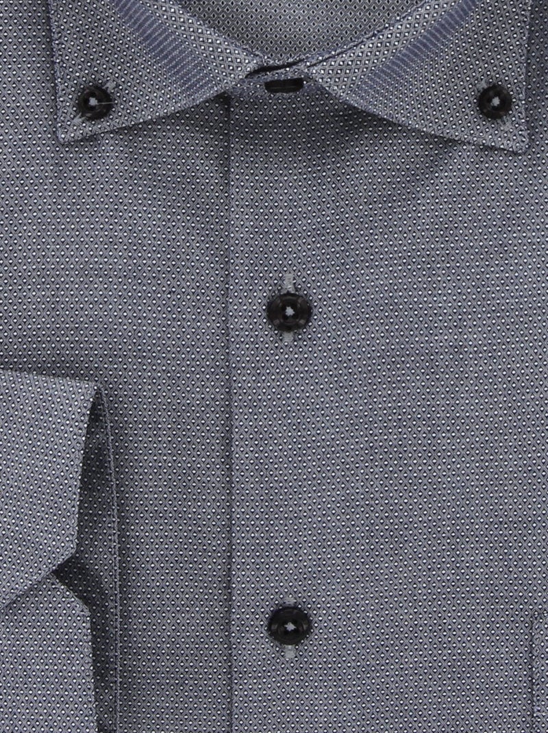 Chemise forte taille tissu texturé à col boutonné ARMATONI Gris - Kiabi