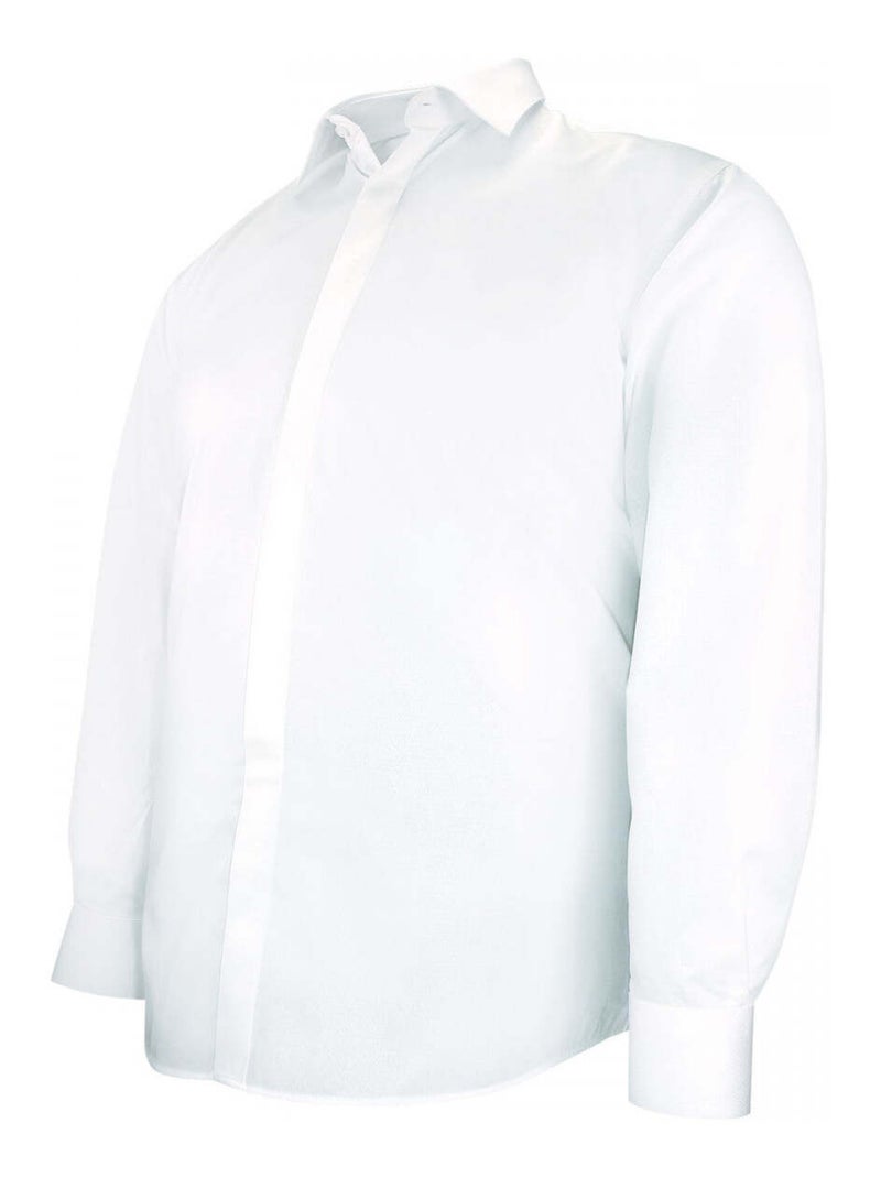 Chemise forte taille tissu texturé à gorge cachée DINOZZE Blanc - Kiabi