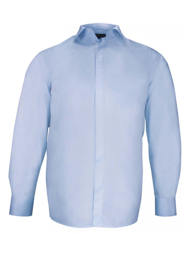 Chemise forte taille tissu texturé à gorge cachée DINOZZE Bleu - Kiabi