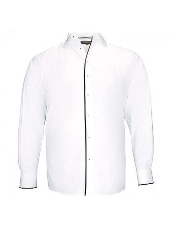 Chemise forte taille tissu uni et galon BORNERO