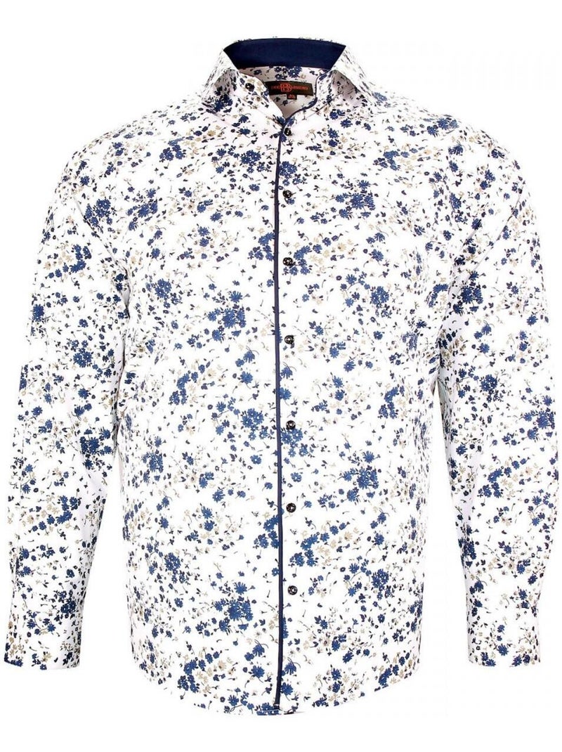 Chemise forte taille tissus à motifs FLOREALE Blanc - Kiabi