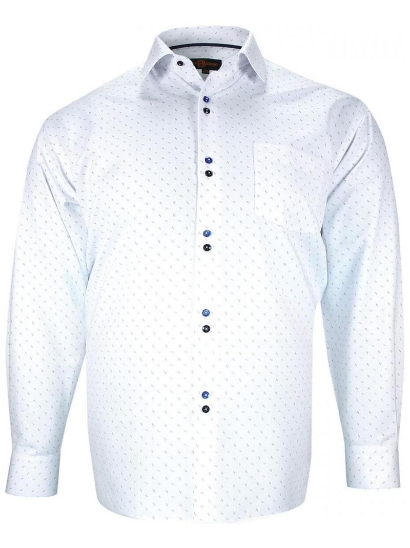 Chemise forte taille tissus à motifs FRECCIA Blanc - Kiabi