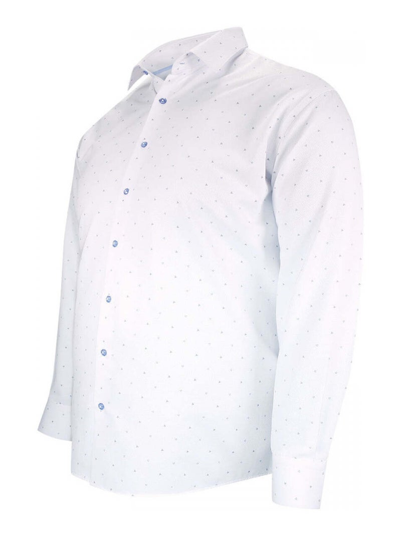 Chemise forte taille tissus à motifs FURTIVO Blanc Bleu - Kiabi