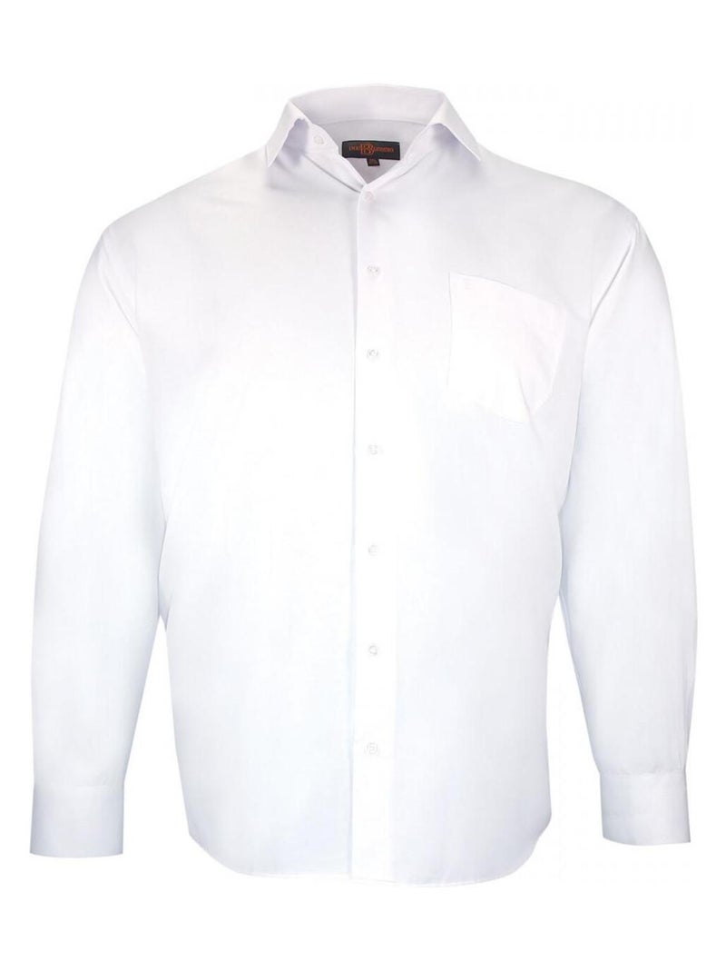 Chemise forte taille tissus chevron SPINADI Blanc - Kiabi