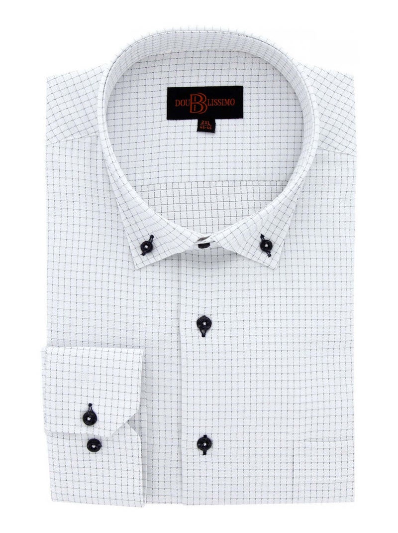 Chemise forte taille tissus premium à carreaux CLASSO Bleu - Kiabi