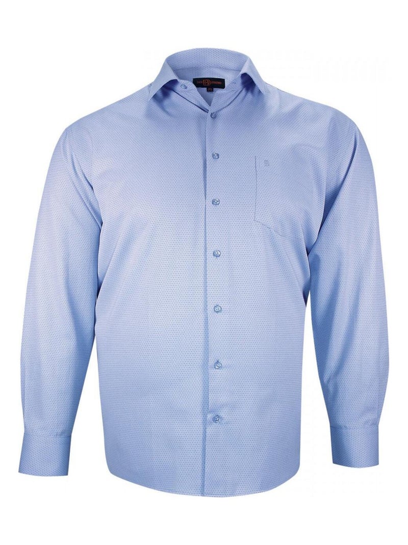 Chemise forte taille tissus premium armuré BASTINI Bleu - Kiabi