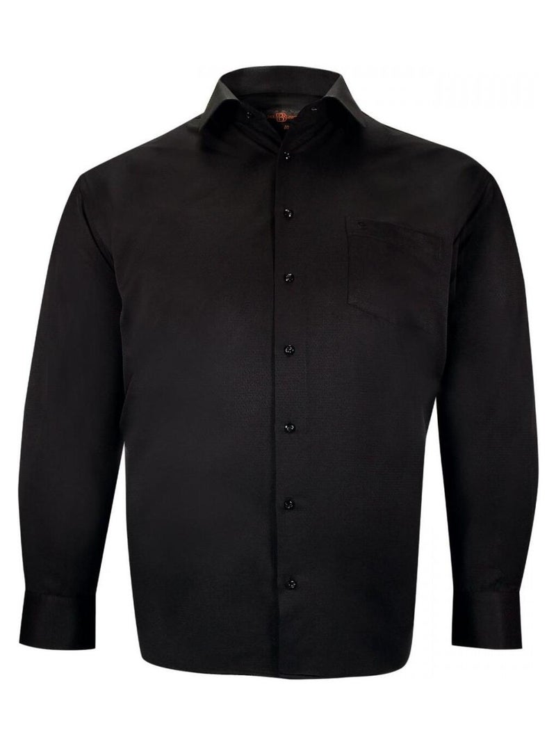 Chemise forte taille tissus premium armuré BASTINI Noir - Kiabi