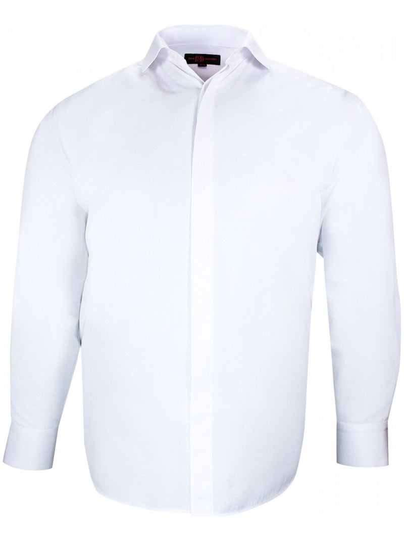 Chemise forte taille tissus premium armuré ELGANZO Blanc - Kiabi