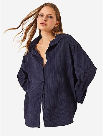 Chemise froissée basique surdimensionnée à épaules dénudées bianco lucci