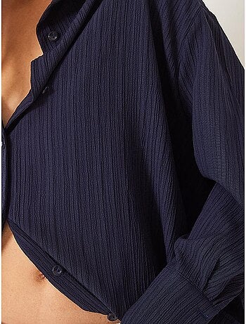 Chemise froissée basique surdimensionnée à épaules dénudées bianco lucci