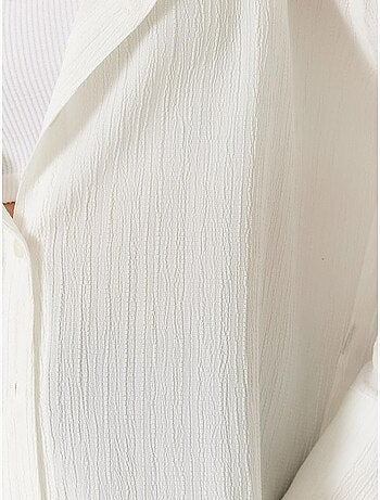 Chemise froissée basique surdimensionnée à épaules dénudées bianco lucci