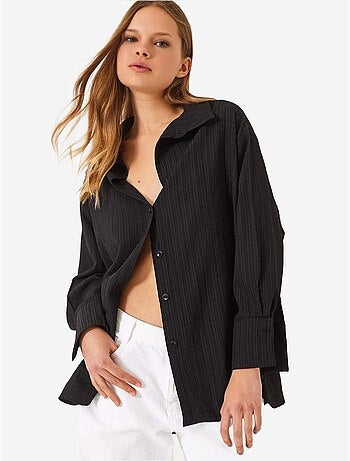 Chemise froissée basique surdimensionnée à épaules dénudées bianco lucci