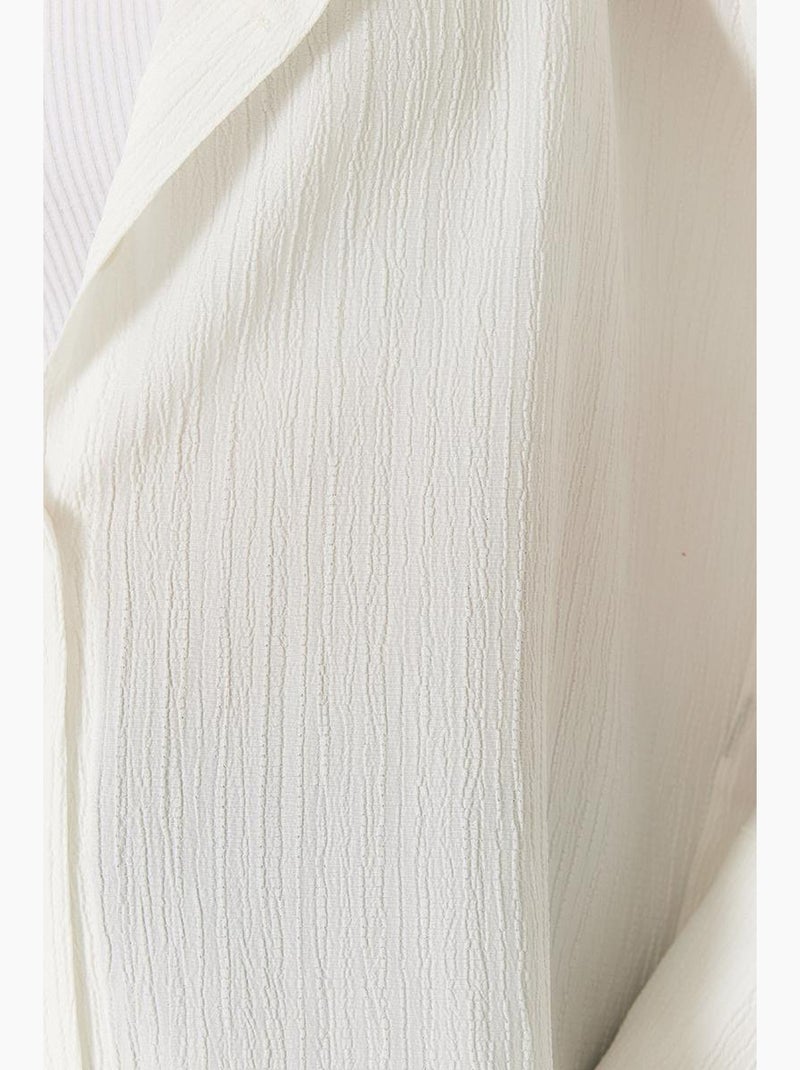 Chemise froissée basique surdimensionnée à épaules dénudées lucci Ivoire - Kiabi