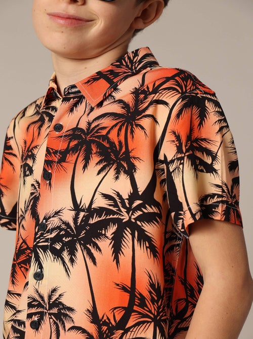 Chemise garçon oversize en viscose à imprimé tropical 'Deeluxe' - Kiabi