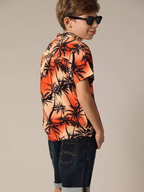 Chemise garçon oversize en viscose à imprimé tropical 'Deeluxe' - Kiabi