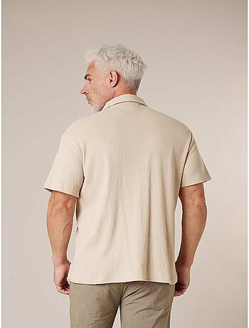 Chemise gauffrée en coton stretch homme 'Deeluxe'