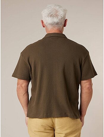 Chemise gauffrée en coton stretch homme 'Deeluxe'