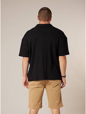 Chemise gauffrée en coton stretch homme 'Deeluxe'