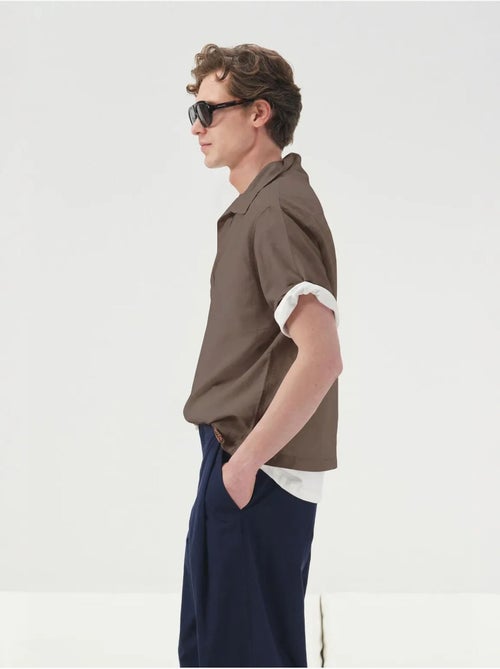 Chemise giesto coupe décontractée manches courtes en popeline - Kiabi Chemise giesto coupe décontractée manches courtes en popeline - Kiabi