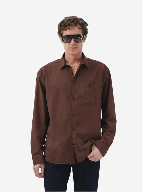 Chemise giesto pour homme, coupe classique, manches longues, en popeline avec poche - Kiabi
