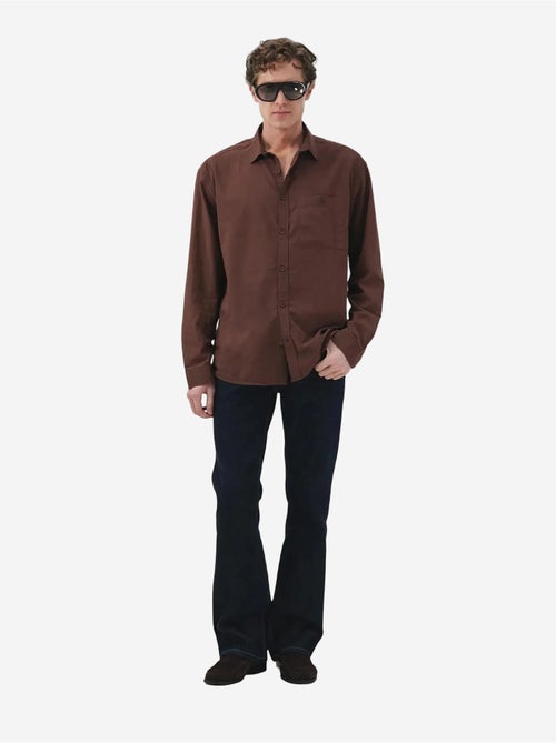 Chemise giesto pour homme, coupe classique, manches longues, en popeline avec poche - Kiabi