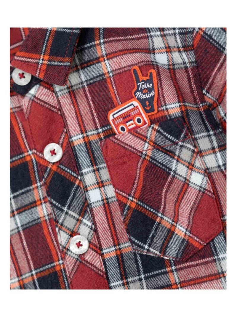 Chemise grenat à carreaux Garçon - Rouge bordeaux - Garçon - 28.00€ - Kiabi