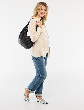 Chemise grossesse en coton rayée