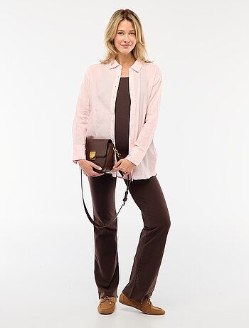 Chemise grossesse en coton rayée