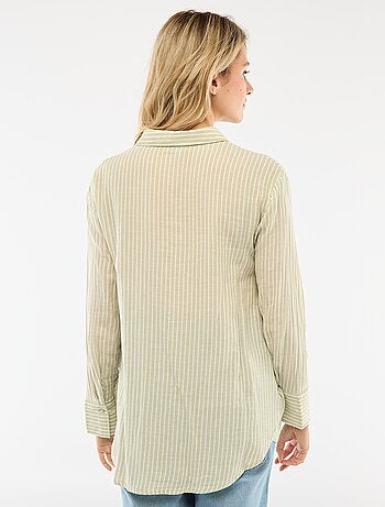 Chemise grossesse en coton rayée