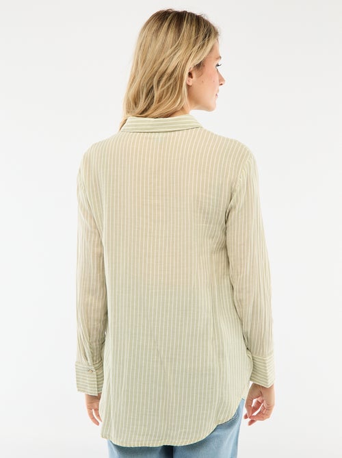 Chemise grossesse en coton rayée - Kiabi
