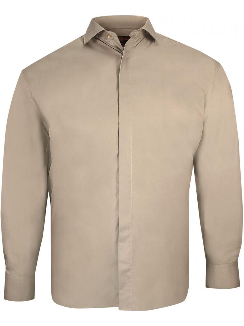 Chemise habillée gorge cachée CACHET Beige - Kiabi