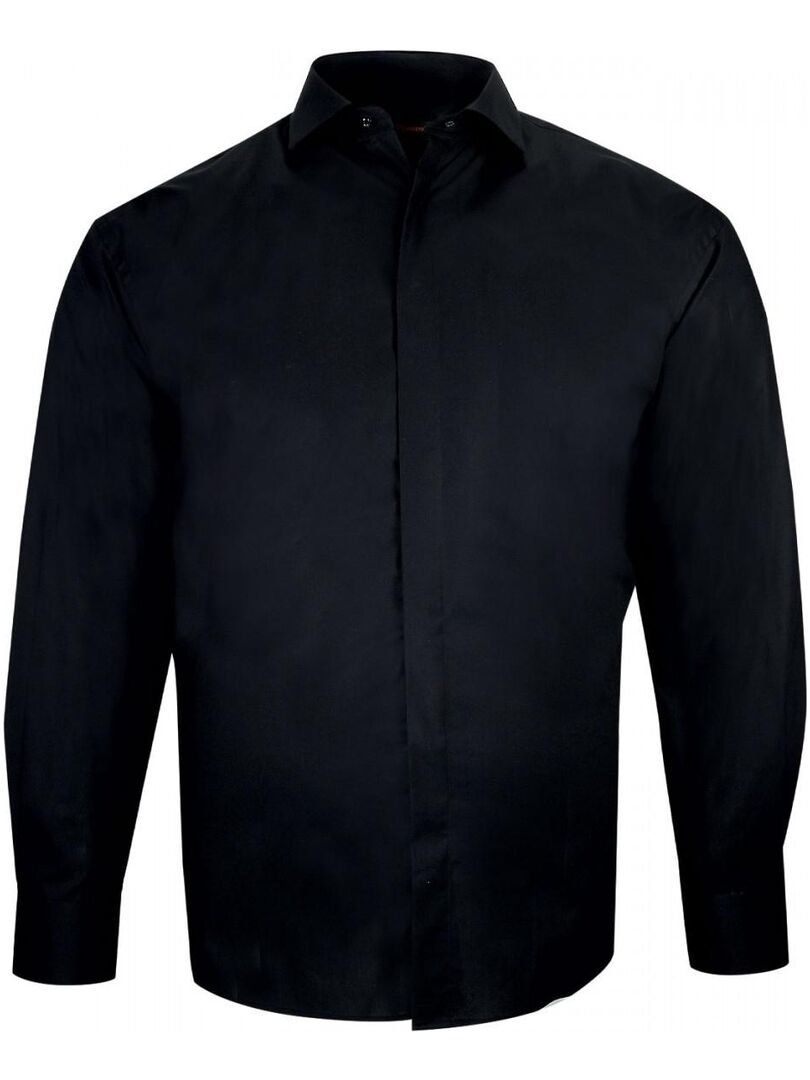 Chemise habillée gorge cachée CACHET Noir - Kiabi