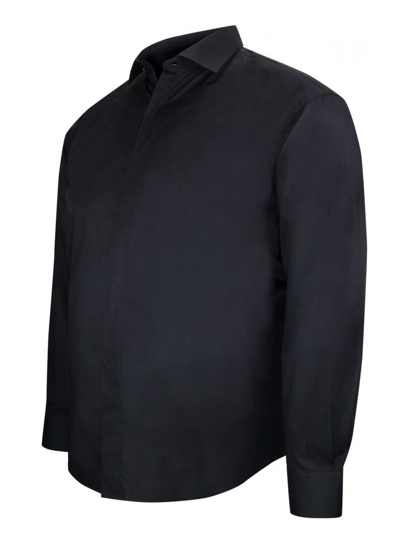 Chemise habillée gorge cachée CACHET Noir - Kiabi