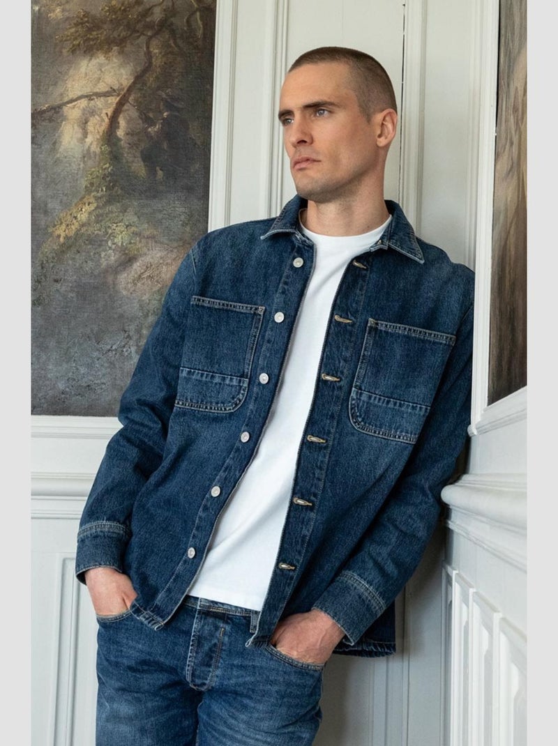 Chemise HISA en jeans 'Le Temps Des Cerises' Bleu - Kiabi