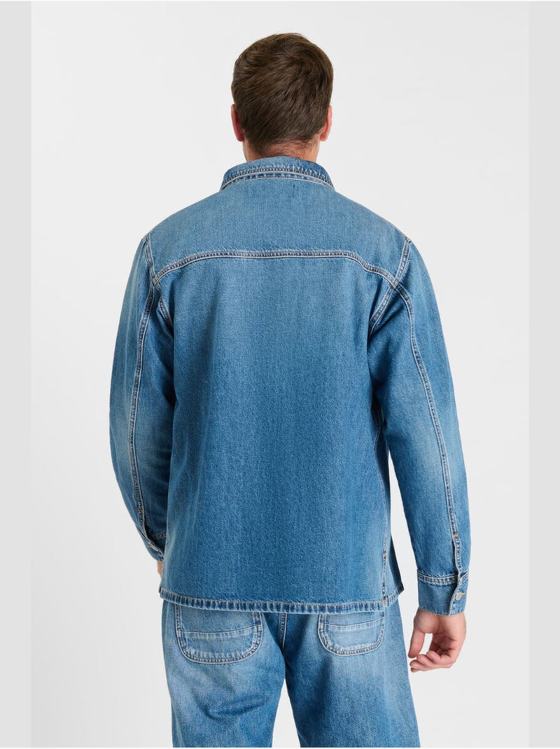Chemise HISA en jeans 'Le Temps Des Cerises' Bleu - Kiabi