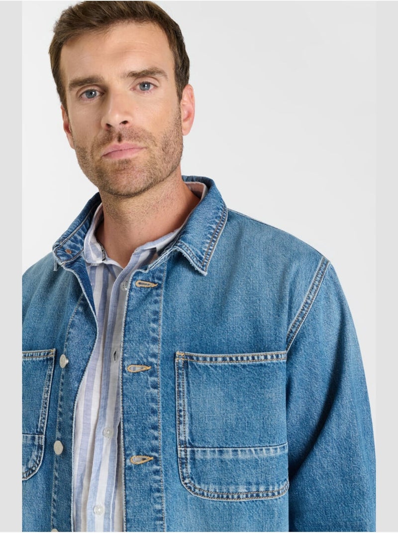 Chemise HISA en jeans 'Le Temps Des Cerises' Bleu - Kiabi