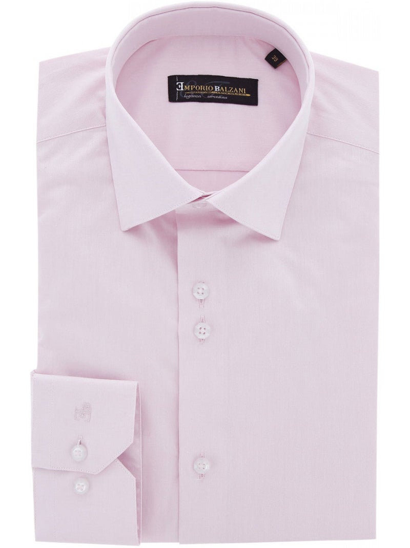 Chemise homme 100% coton coupe droite CLASSITA Emporio balzani Rose - Kiabi