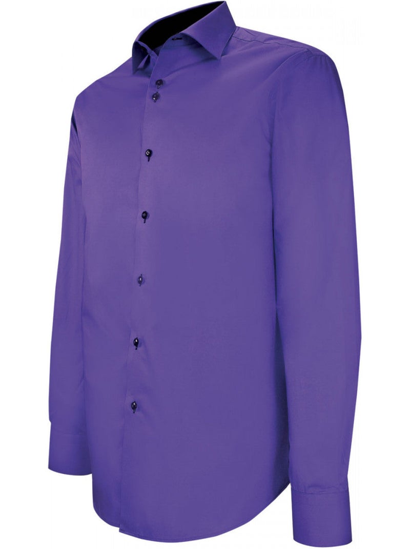 Chemise homme 100% coton coupe droite CLASSOPO Emporio balzani Violet - Kiabi