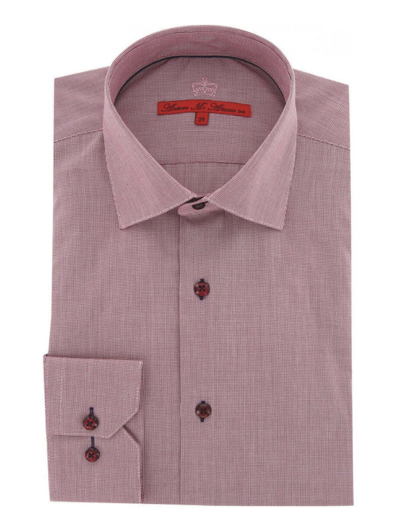Chemise homme 100% coton coupe droite MOULIS Andrew Mac Allister Bordeaux - Kiabi