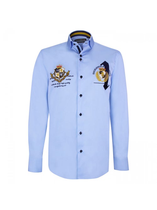 Chemise homme à broderies coupe cintrée UNO Emporio balzani Blanc , 41 - Kiabi