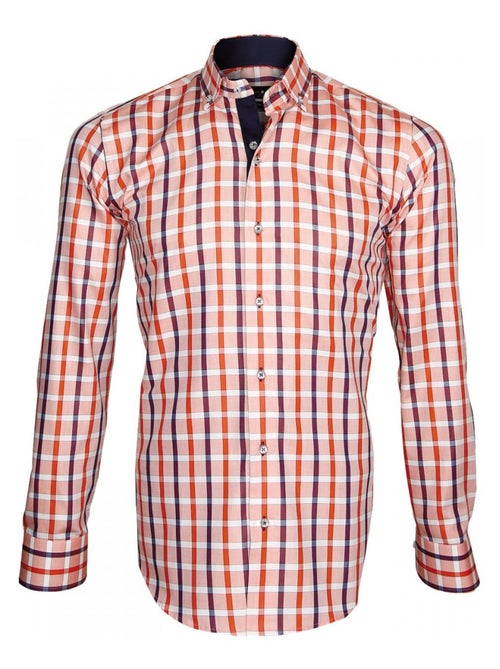 Chemise homme à coudières coupe cintrée AREZZO Emporio balzani Bleu , 45 - Kiabi