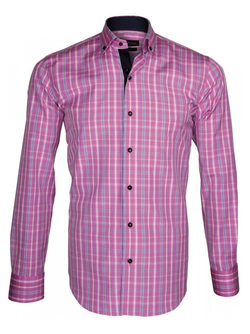 Chemise homme à coudières coupe cintrée AREZZO Emporio balzani Bleu , 45 - Kiabi