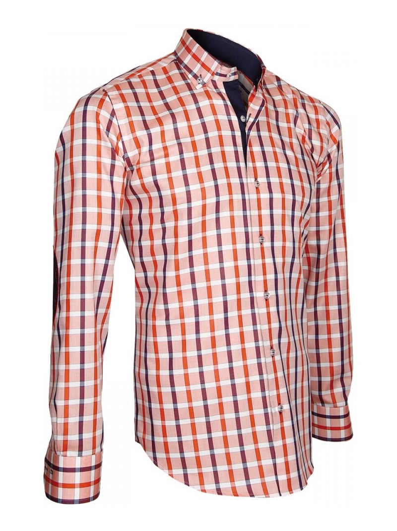Chemise homme à coudières coupe cintrée AREZZO Emporio balzani Bleu - Kiabi