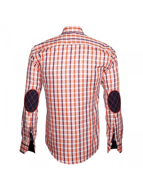 Chemise homme à coudières coupe cintrée AREZZO Emporio balzani Orange , 40 - Kiabi