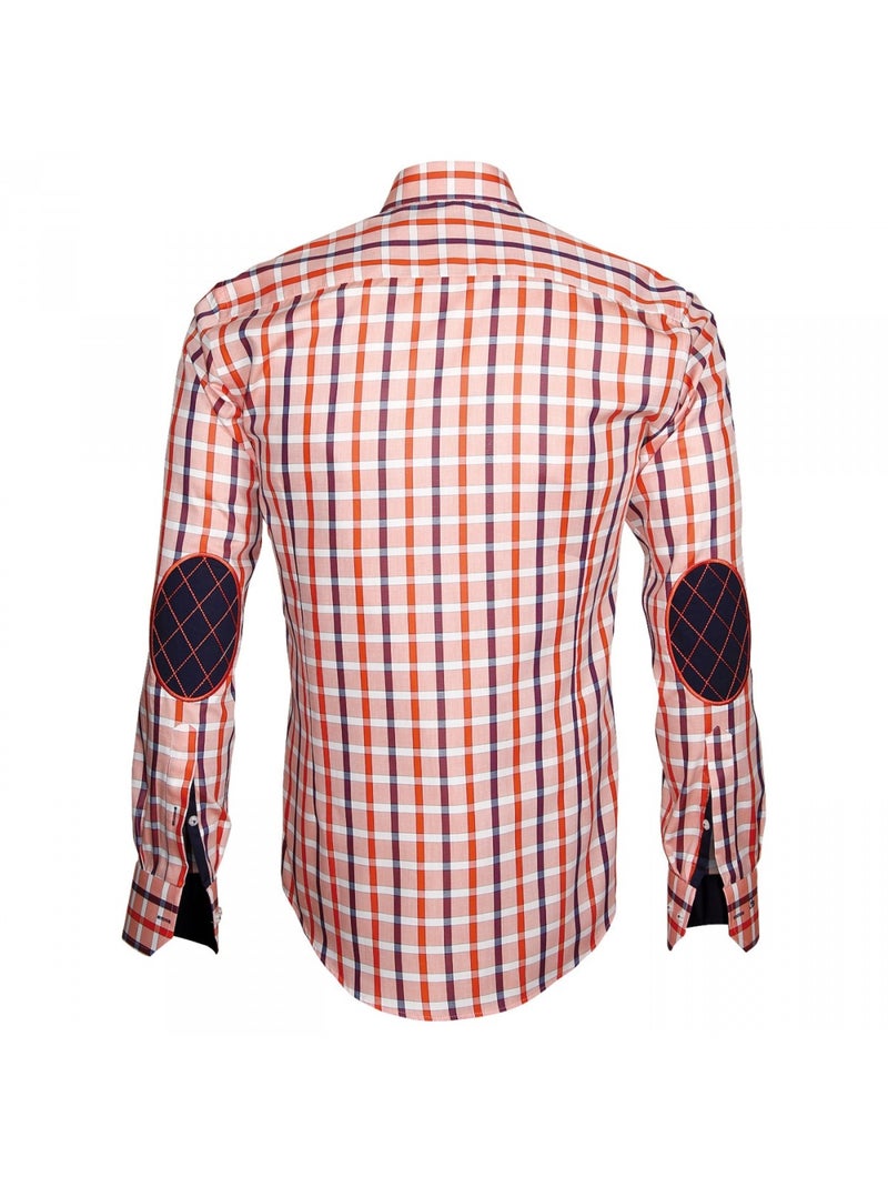 Chemise homme à coudières coupe cintrée AREZZO Emporio balzani Orange , 40 Orange - Kiabi